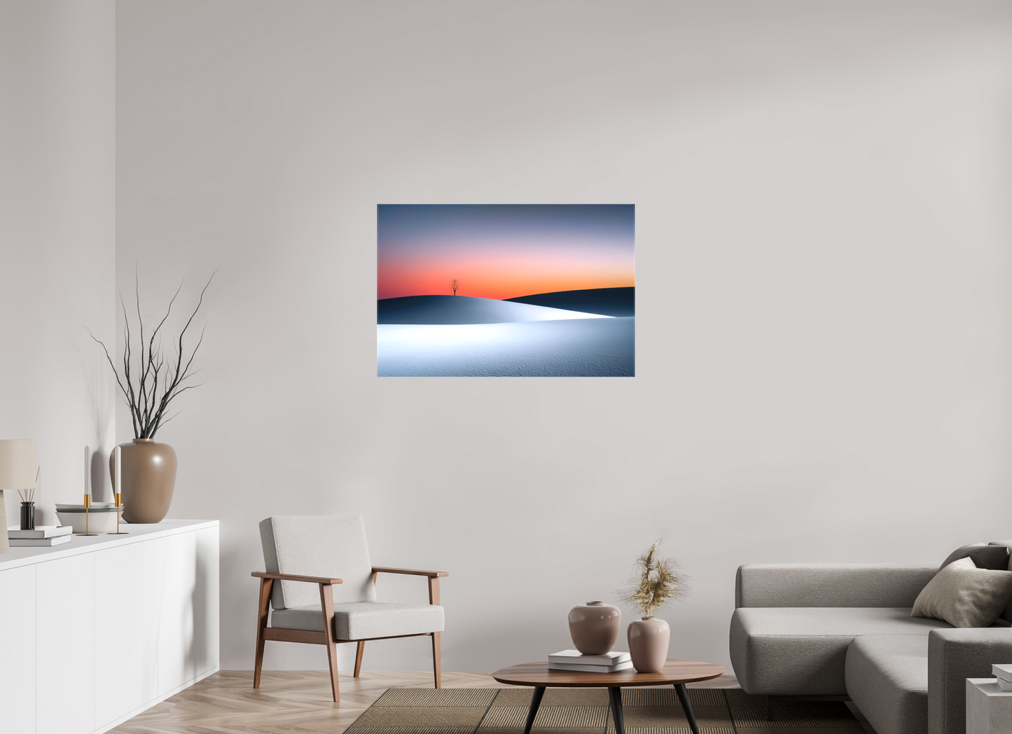 105 x 70 cm, Leinwand glänzend Kälte und Glut