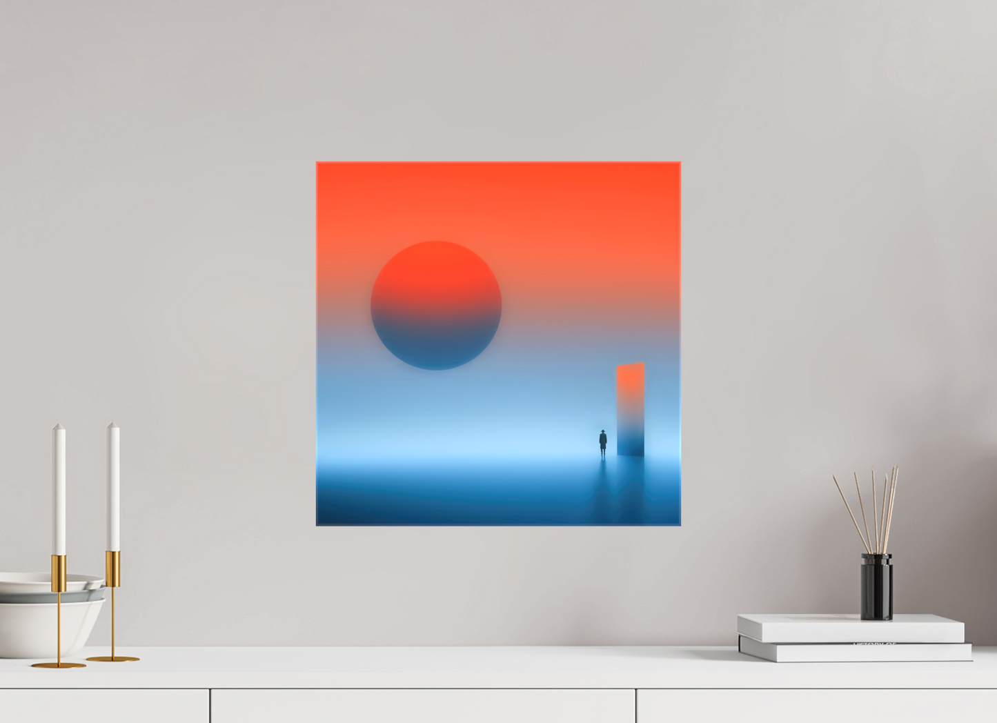 40 x 40 cm, Leinwand glänzend Passage ins Abendrot