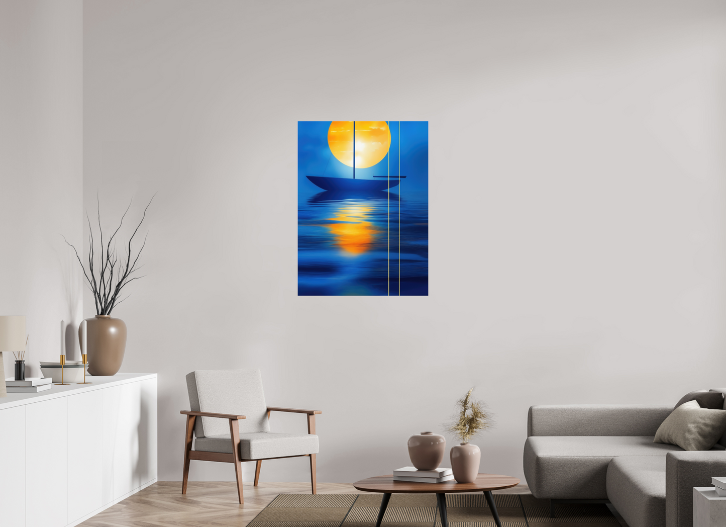75 x 100 cm, Acrylglas glänzend standard Segel im goldenen Kreis