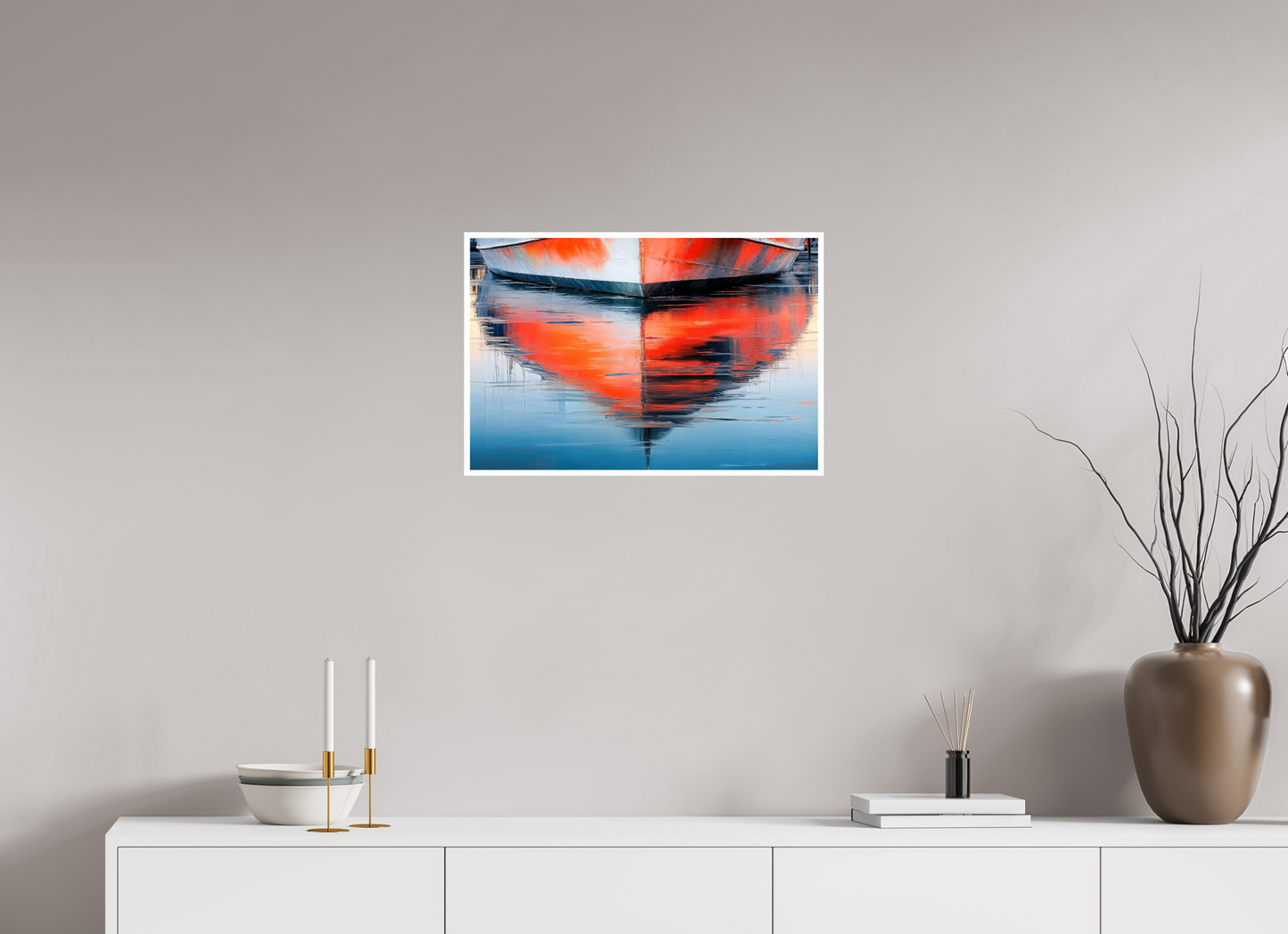 60 x 40 cm, Fine Art Print Hahnemühle Baryta Wasserspiegelung Bootsrumpf-01