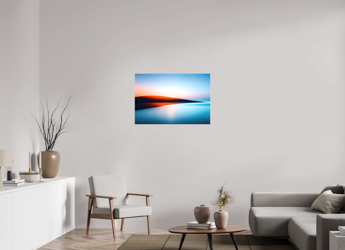 90 x 60 cm, Leinwand glänzend Lichtlinie am Horizont-01
