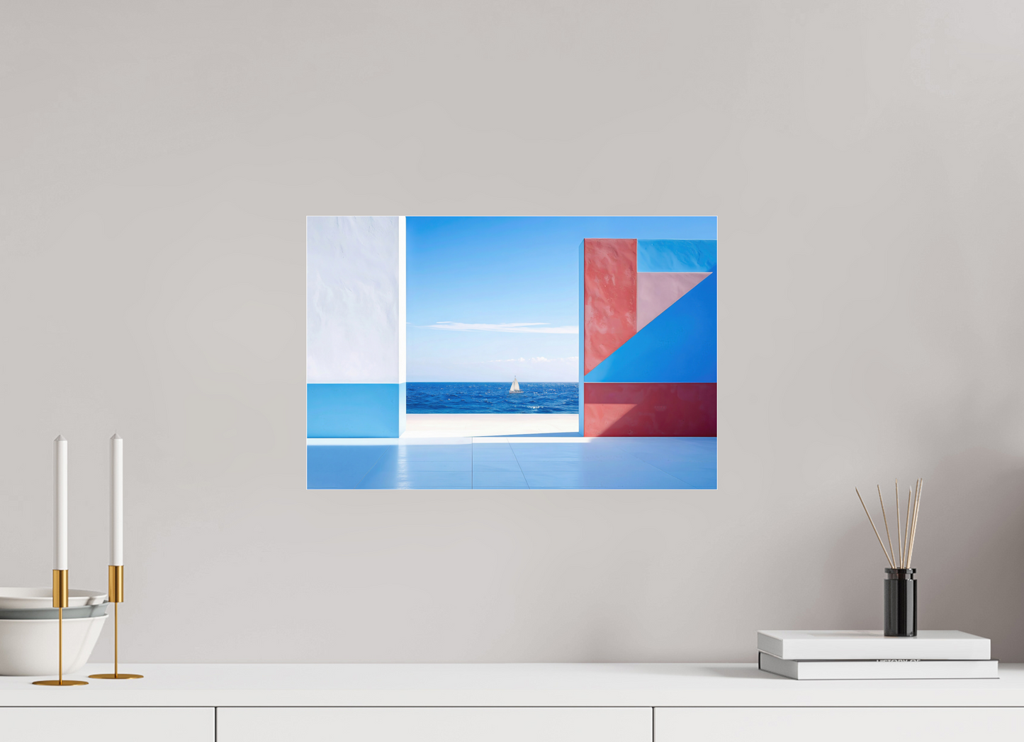 45 x 30 cm, Acrylglas glänzend standard Mauer am Meer-03