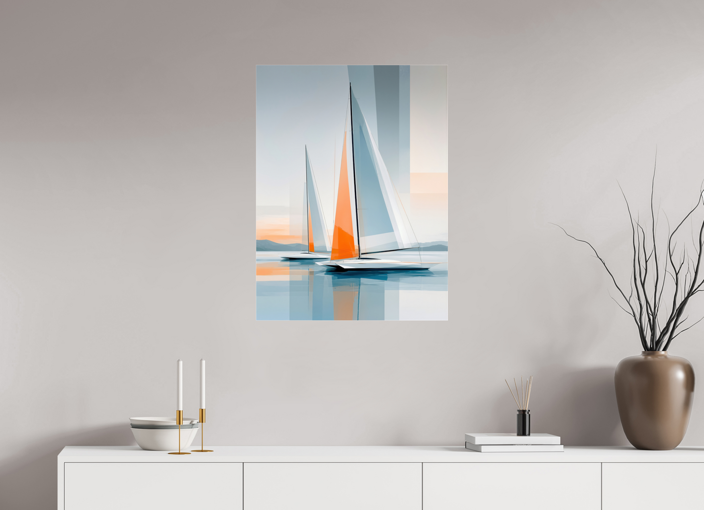 60 x 80 cm, Acrylglas glänzend standard Orange im Blau