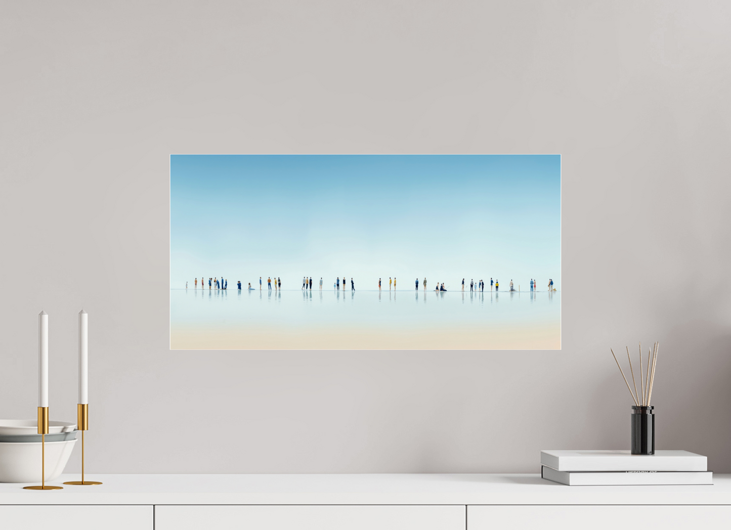60 x 30 cm, Acrylglas glänzend standard Menschen am Strand-01-21