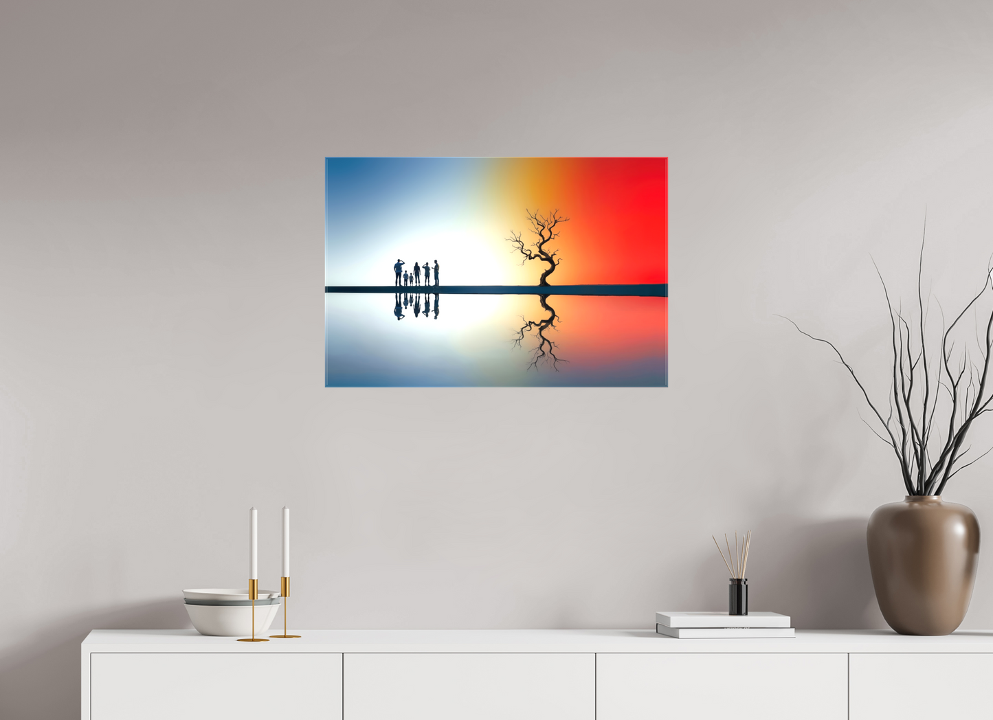75 x 50 cm, Leinwand glänzend Begegnung am stillen Meer