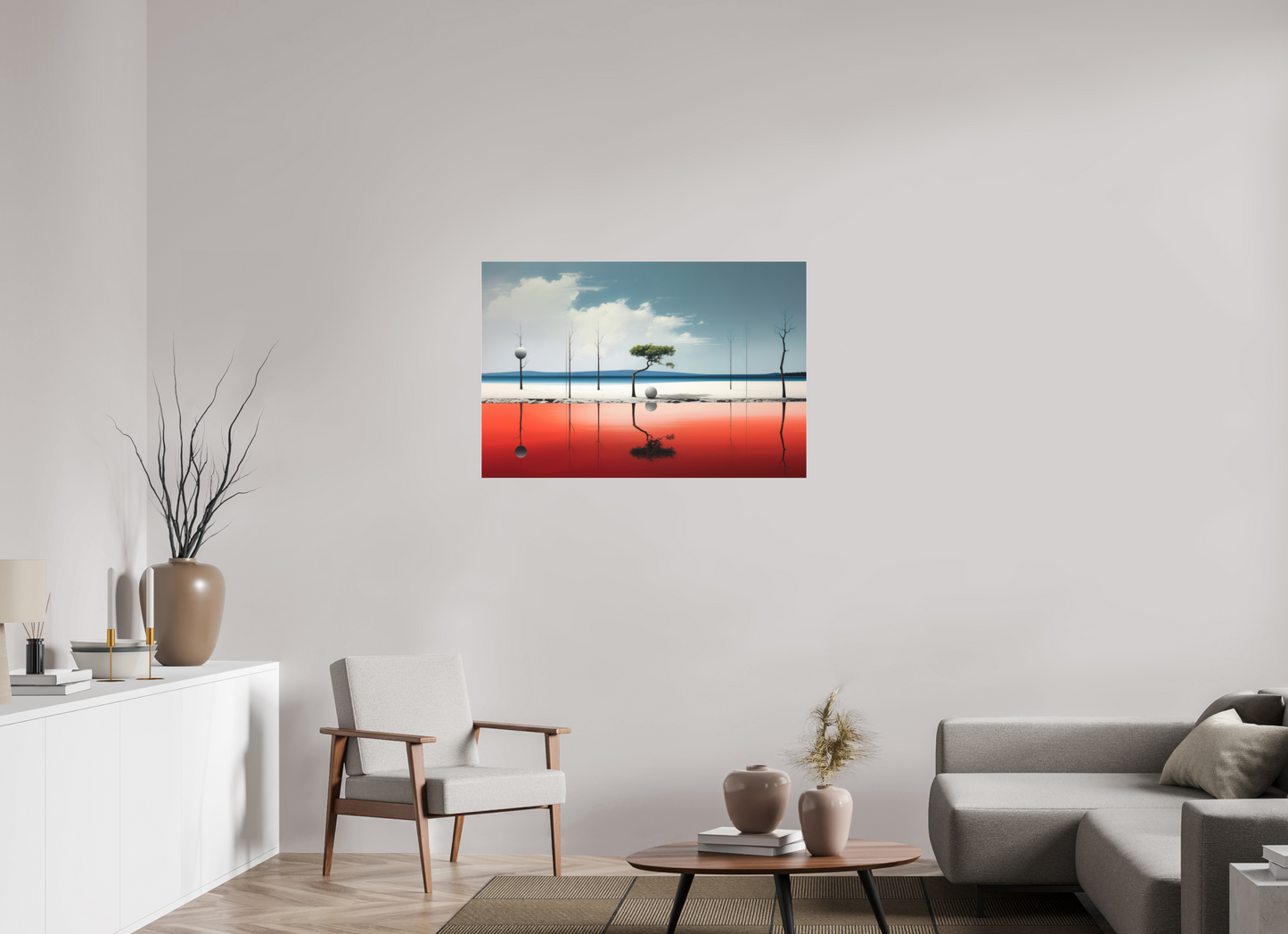 105 x 70 cm, Fine Art Pigmentdruck hinter Acrylglas Balance am Rand des Wassers