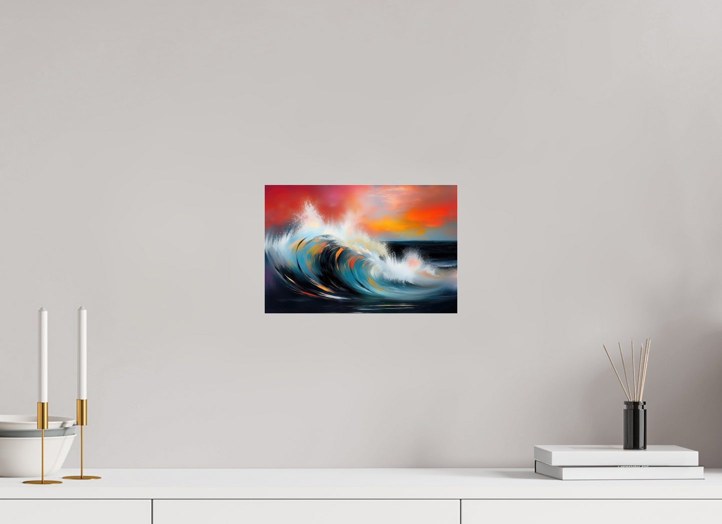 30 x 20 cm, Acrylglas glänzend standard Glühende Brandung