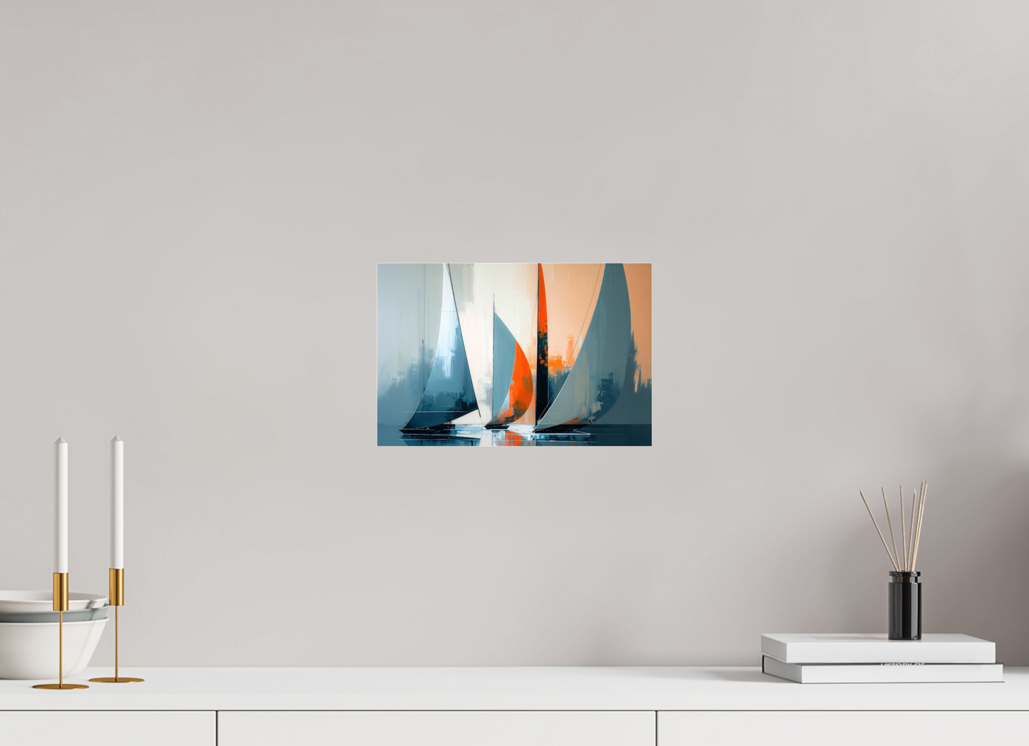 30 x 20 cm, Acrylglas glänzend standard Segelboote abstrakt-14-32