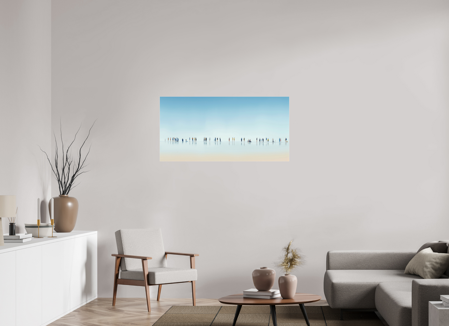 120 x 60 cm, Acrylglas glänzend standard Menschen am Strand-01-21