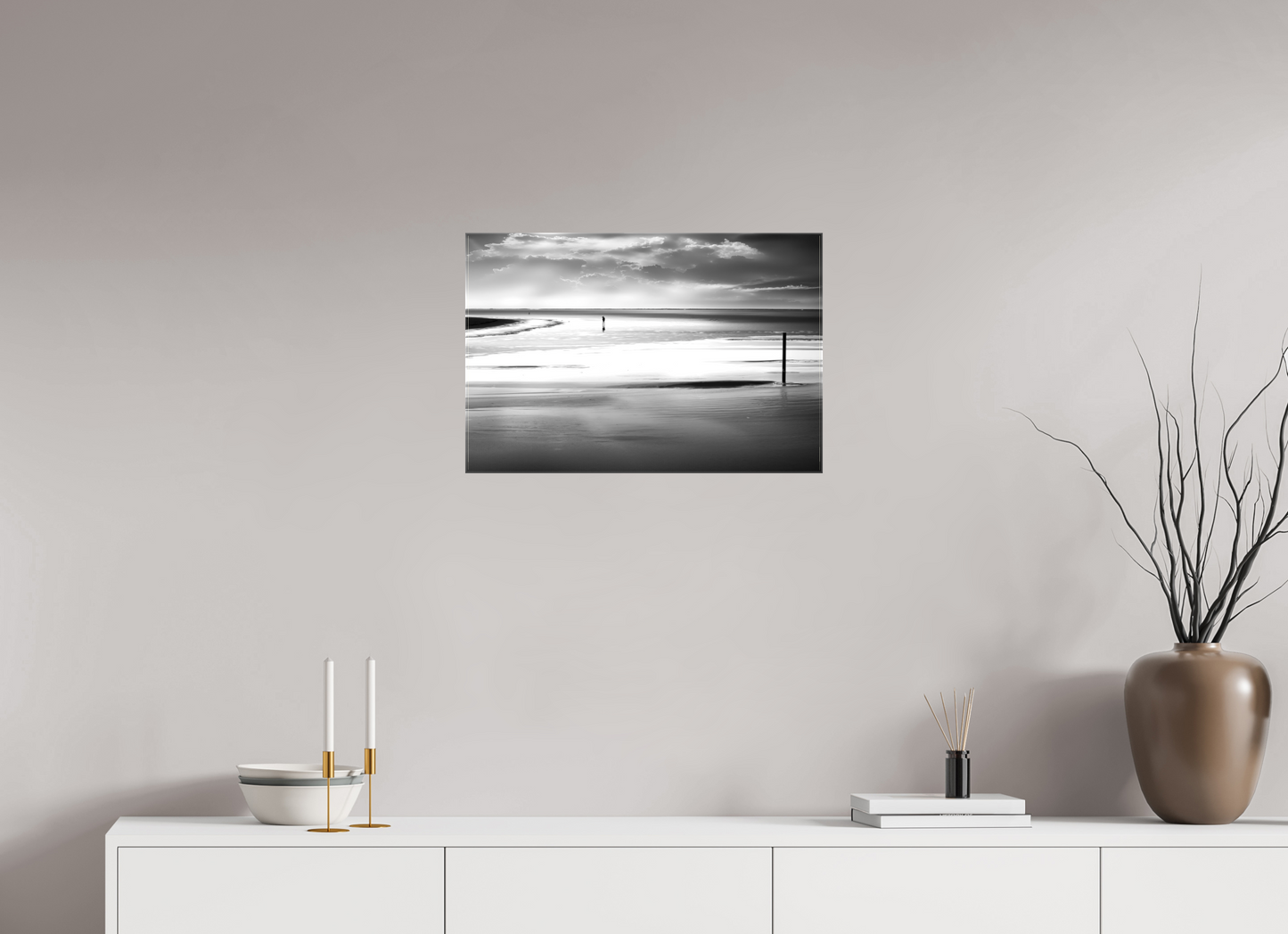 60 x 40 cm, Leinwand glänzend Mann im Wattenmeer-01