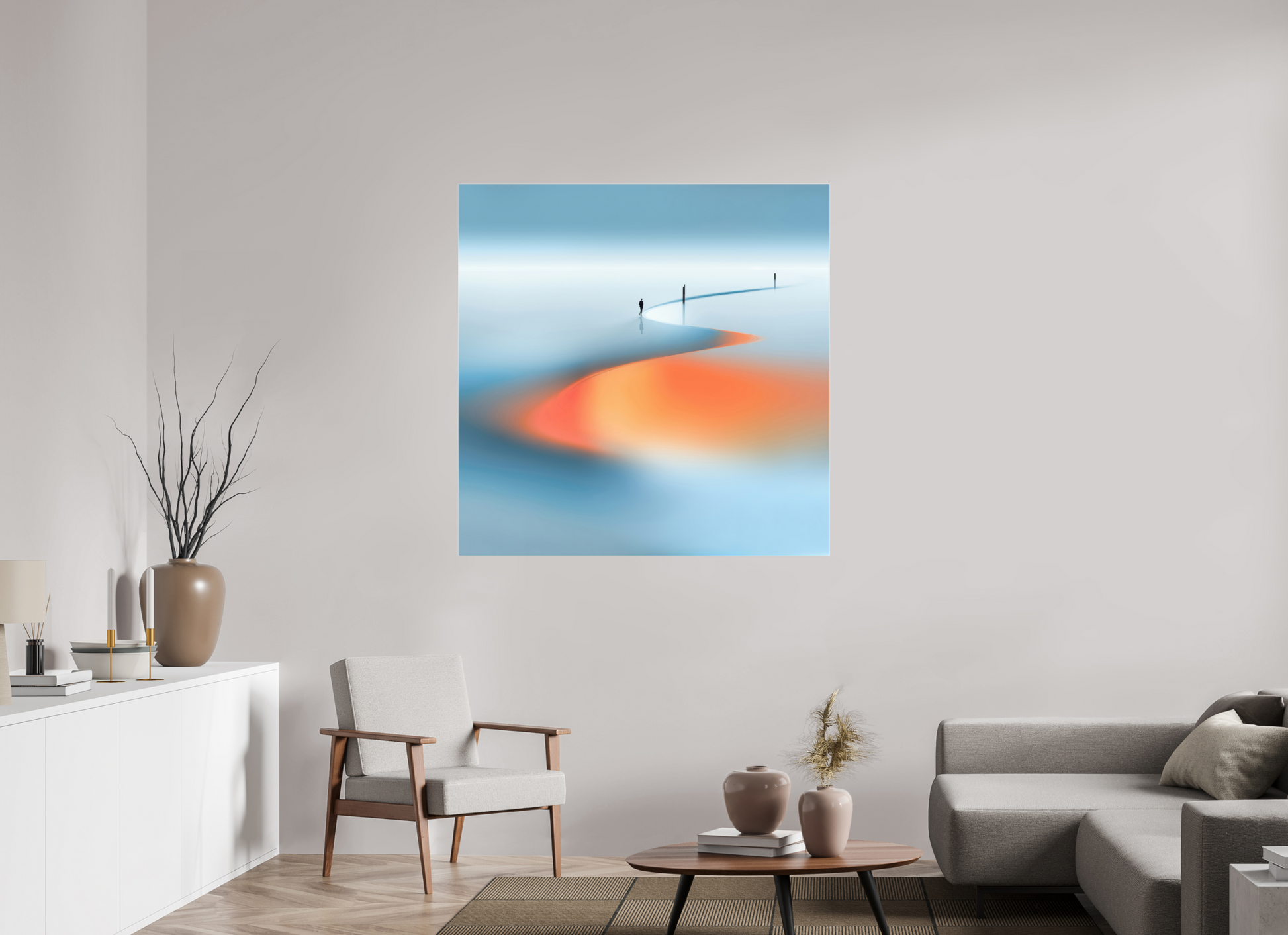 120 x 120 cm, Acrylglas glänzend standard Weg der Gezeiten - square