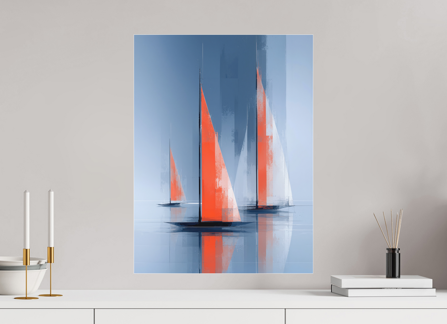45 x 60 cm, Fine Art Pigmentdruck hinter Acrylglas Orange Zeichen