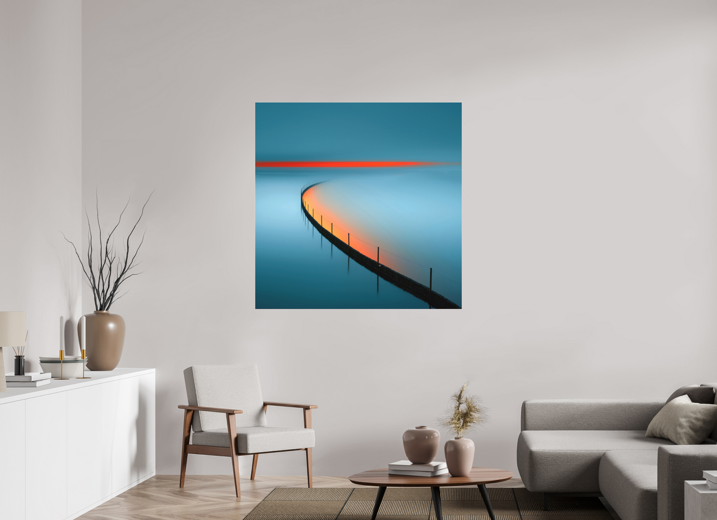 120 x 120 cm, Fine Art Pigmentdruck hinter Acrylglas Gezeitenfeuer