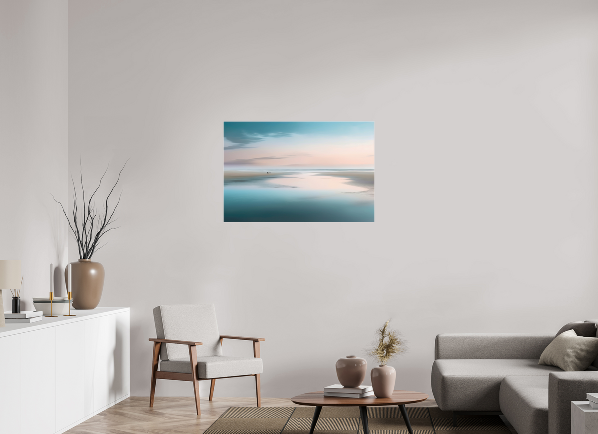 105 x 70 cm, Acrylglas glänzend standard Menschen im Wattenmeer-01—Wandkunst, Fine Art Print, Leinwand, Acryldruck, Alu-Dibond
