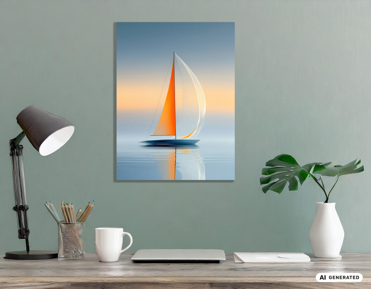 Una vela, un horizonte—arte de pared, impresión de bellas artes, lienzo, impresión en acrílico