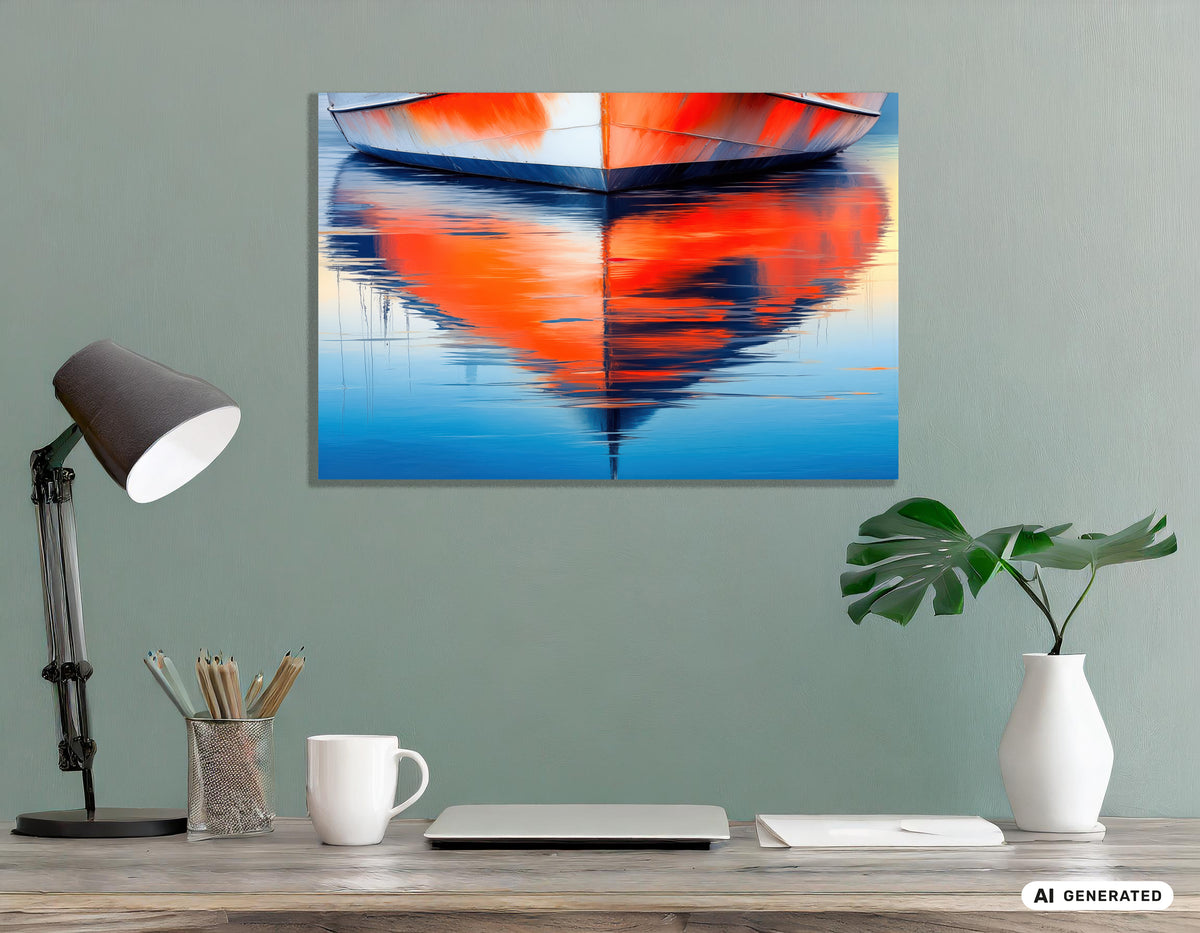 Reflet d'eau coque de bateau-01—Art mural, tirage d'art, toile, impression sur acrylique