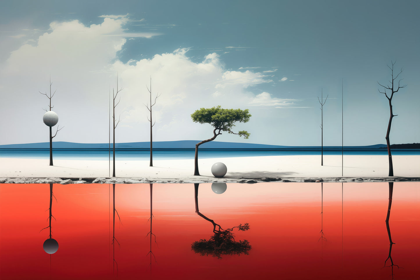 Balance am Rand des Wassers—Wandkunst, Fine Art Print, Leinwand, Acryldruck, Alu-Dibond