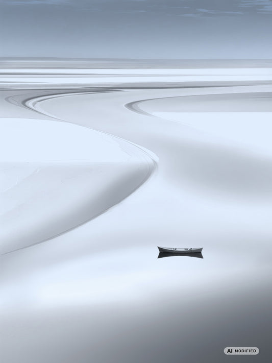 Boot im Wattenmeer—Wandkunst, Fine Art Print, Leinwand, Acryldruck