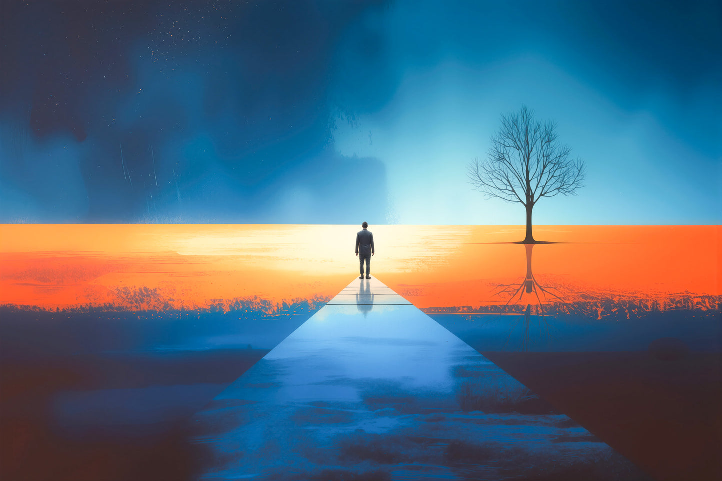 Der Pfad ins Zwischenlicht—Wandkunst, Fine Art Print, Leinwand, Acryldruck