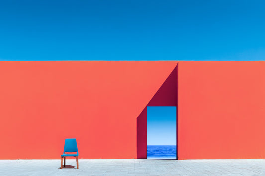 Minimalistische Leinwandkunst – Einladung zur Weite-02 – klare geometrische Komposition