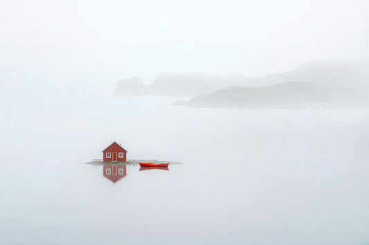 A Home in the Coastal Fog--Wall Art, Fine Art Print, Canvas, Acrylic Print, Aluminum Dibond