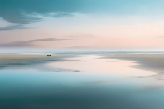 Les gens dans la mer des Wadden-01—Art mural, Impression d'art, Toile, Impression acrylique, Alu-Dibond