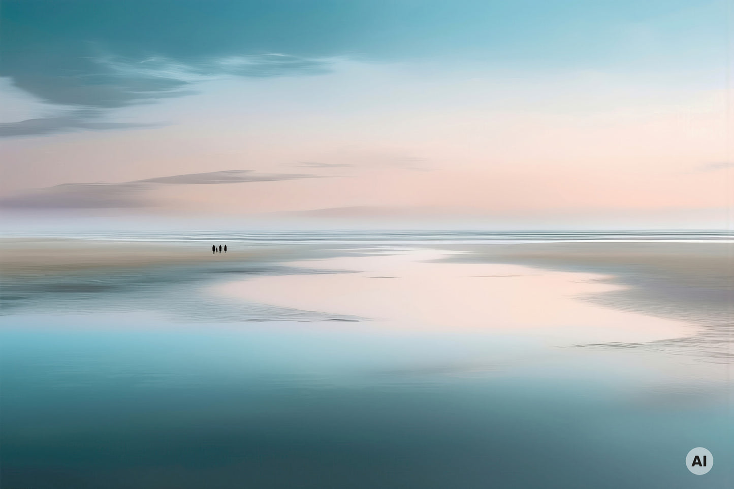 People in the Wadden Sea-01—Wall Art, Fine Art Print, Canvas, Acrylic Print, Alu-Dibond