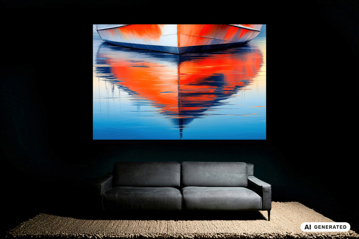 Reflet d'eau coque de bateau-01—Art mural, tirage d'art, toile, impression sur acrylique