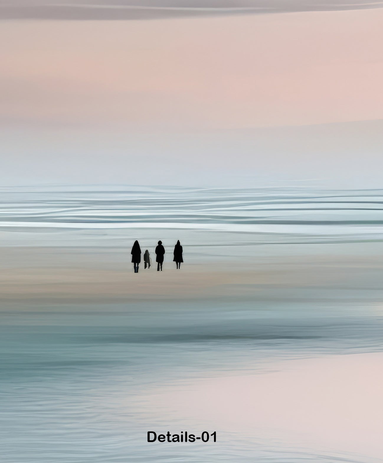 Menschen im Wattenmeer-01—Wandkunst, Fine Art Print, Leinwand, Acryldruck, Alu-Dibond
