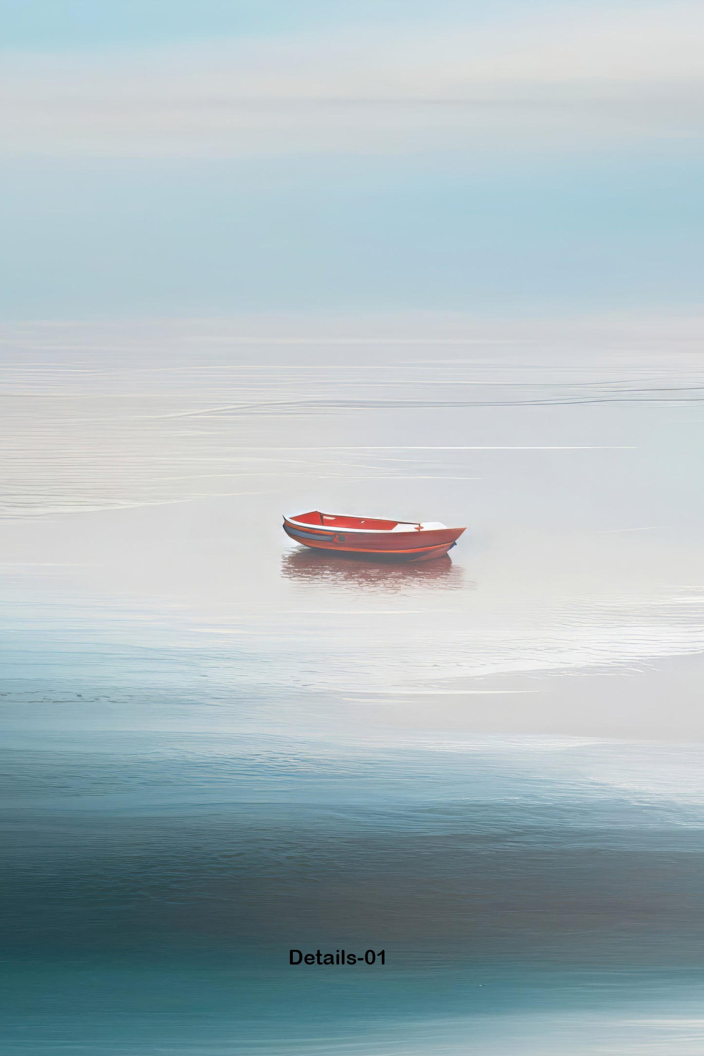 Bateau dans la mer des Wadden-06—Art mural, impression d'art, toile, impression acrylique, alu-dibond