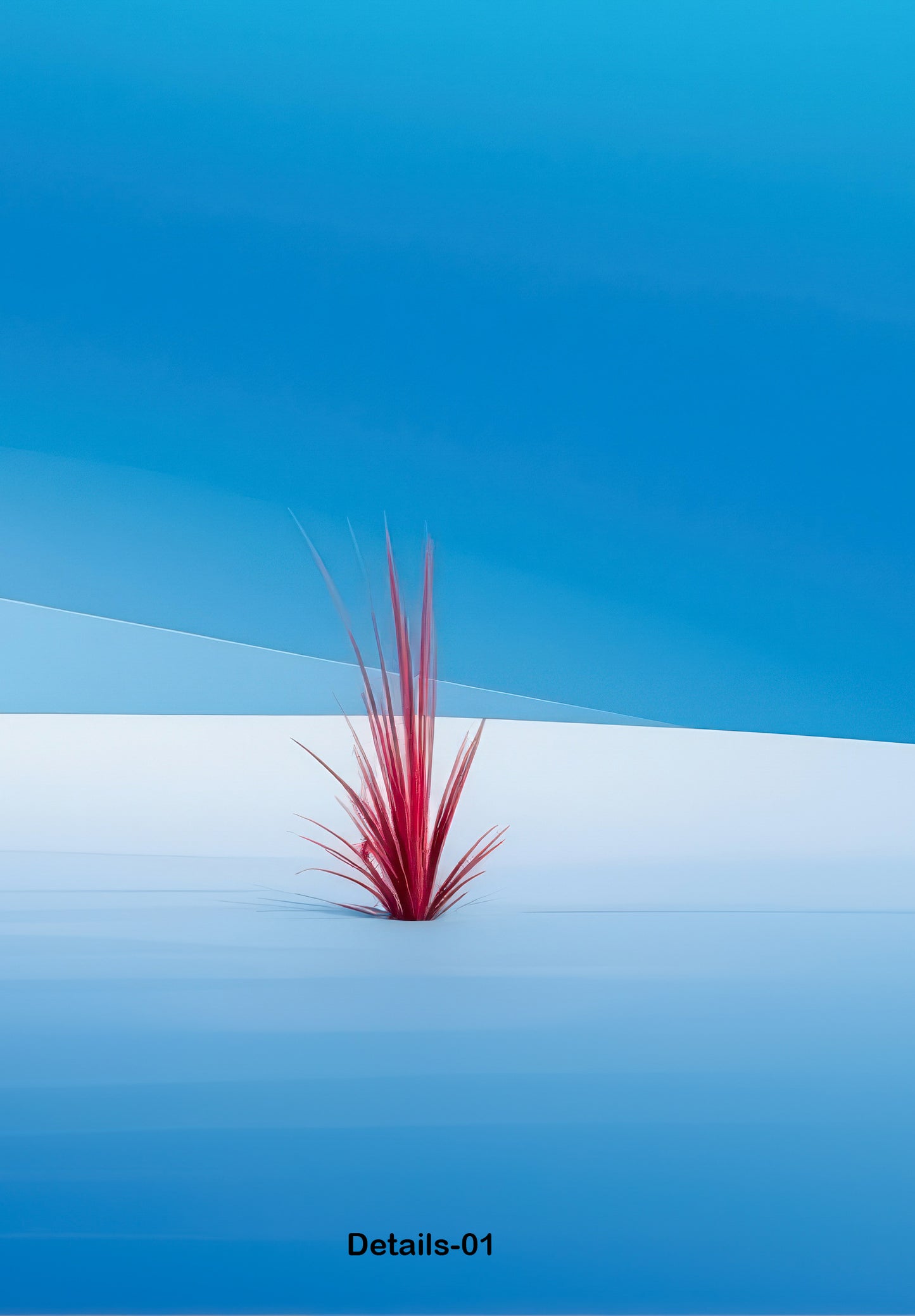 Rotes Leuchten, blaue Stille—Wandkunst, Fine Art Print, Leinwand, Acryldruck, Alu-Dibond