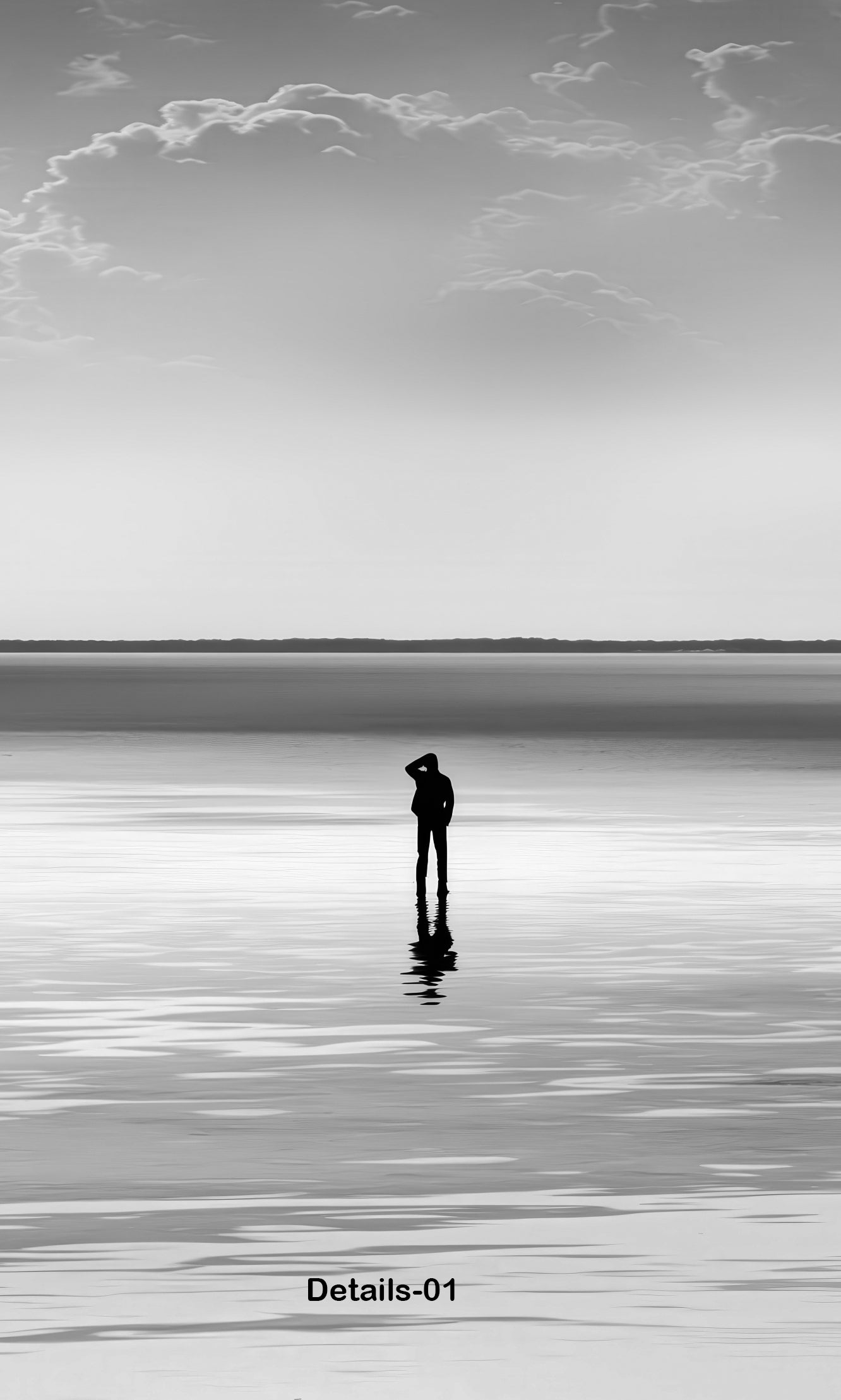 Mann im Wattenmeer-01—Wandkunst, Fine Art Print, Leinwand, Acryldruck, Alu-Dibond