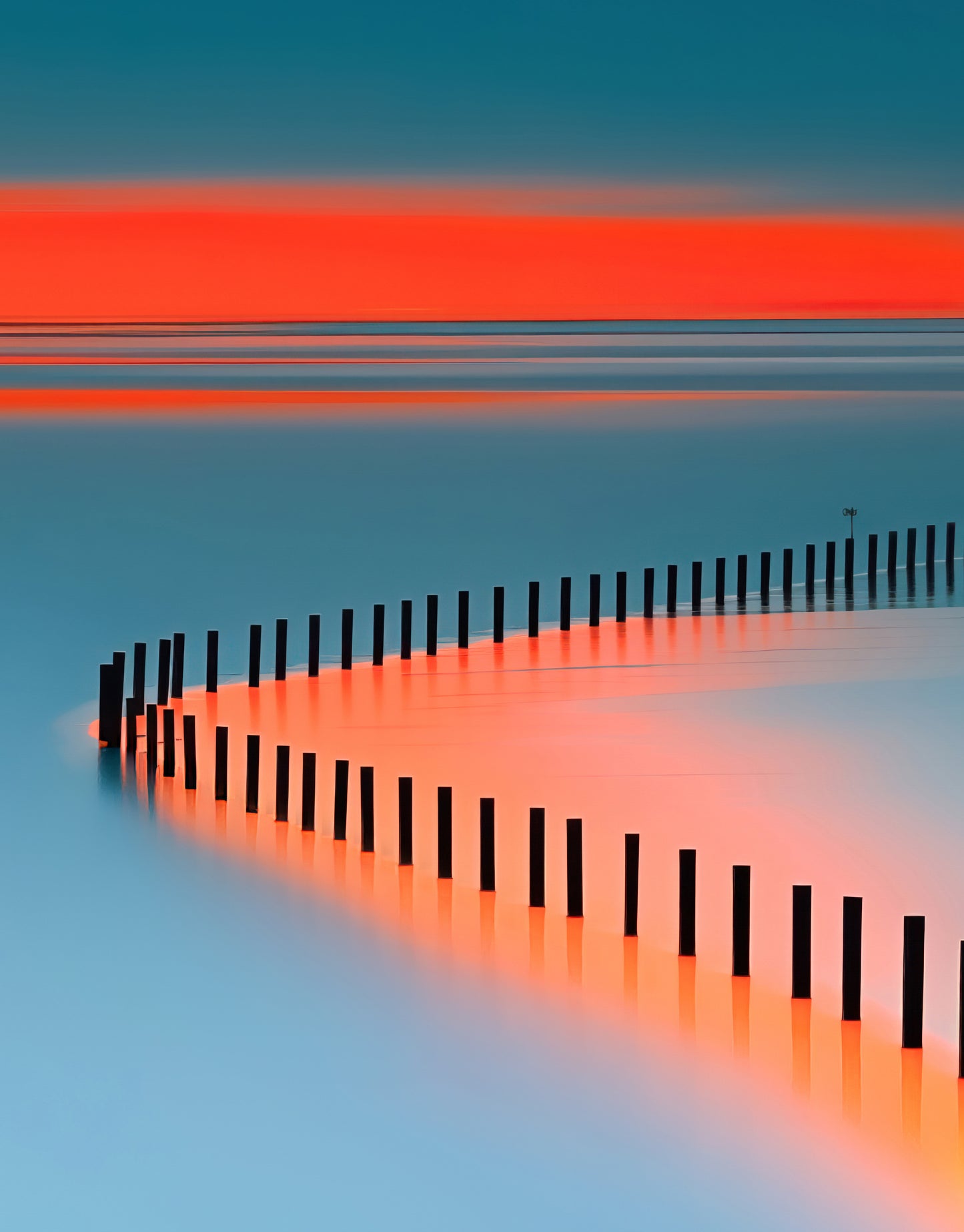 Lichtweg im Watt—Wandkunst, Fine Art Print, Leinwand, Acryldruck, Alu-Dibond