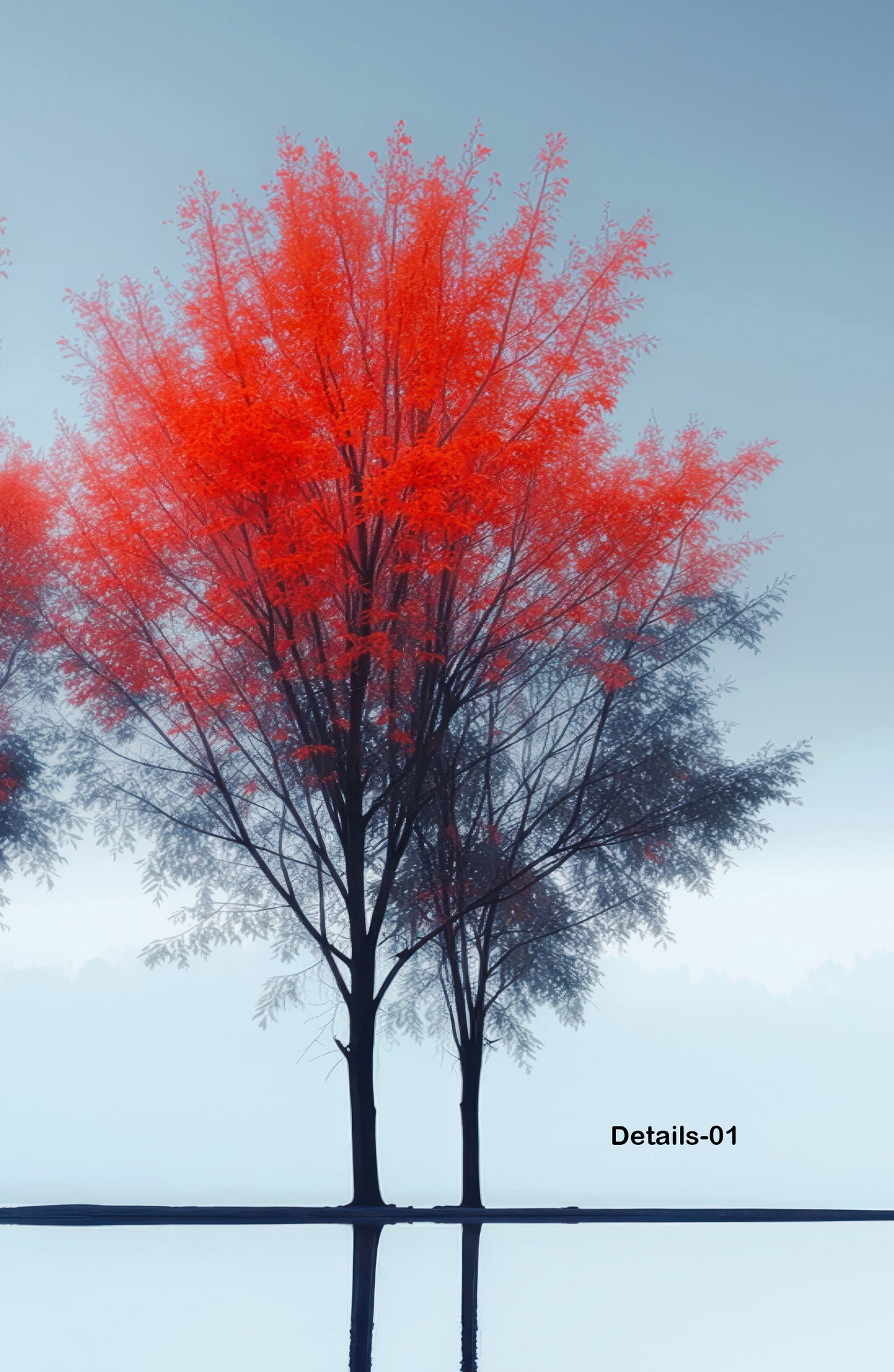 Silence en Rouge—Art Mural, Impression Fine Art, Toile, Impression Acrylique, Alu-Dibond