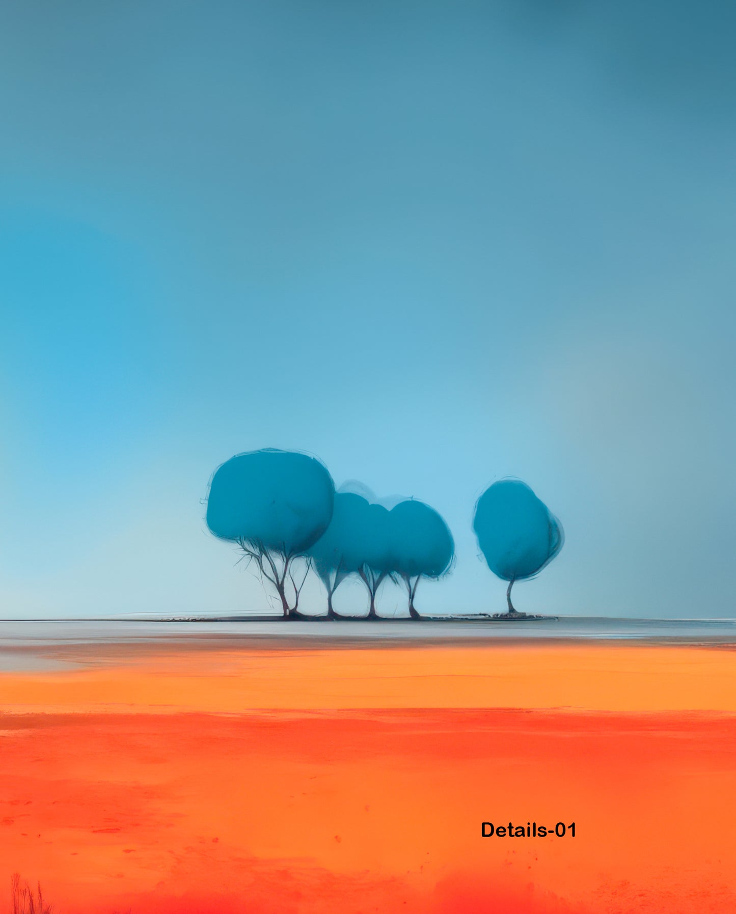 Arrêt bleu sur rive rouge—Art mural, impression d'art, toile, impression acrylique, Alu-Dibond