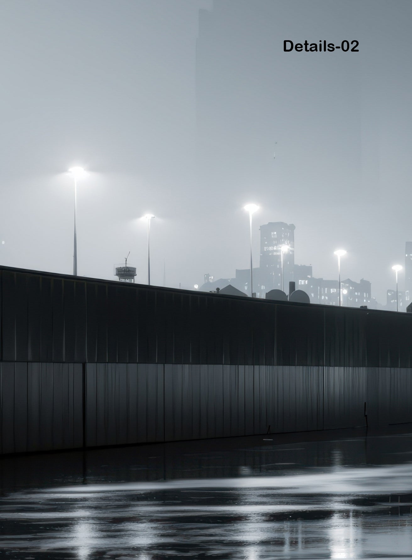 Hafenstadt bei Nacht -noir city- 01—Wandkunst, Fine Art Print, Leinwand, Acryldruck, Alu-Dibond