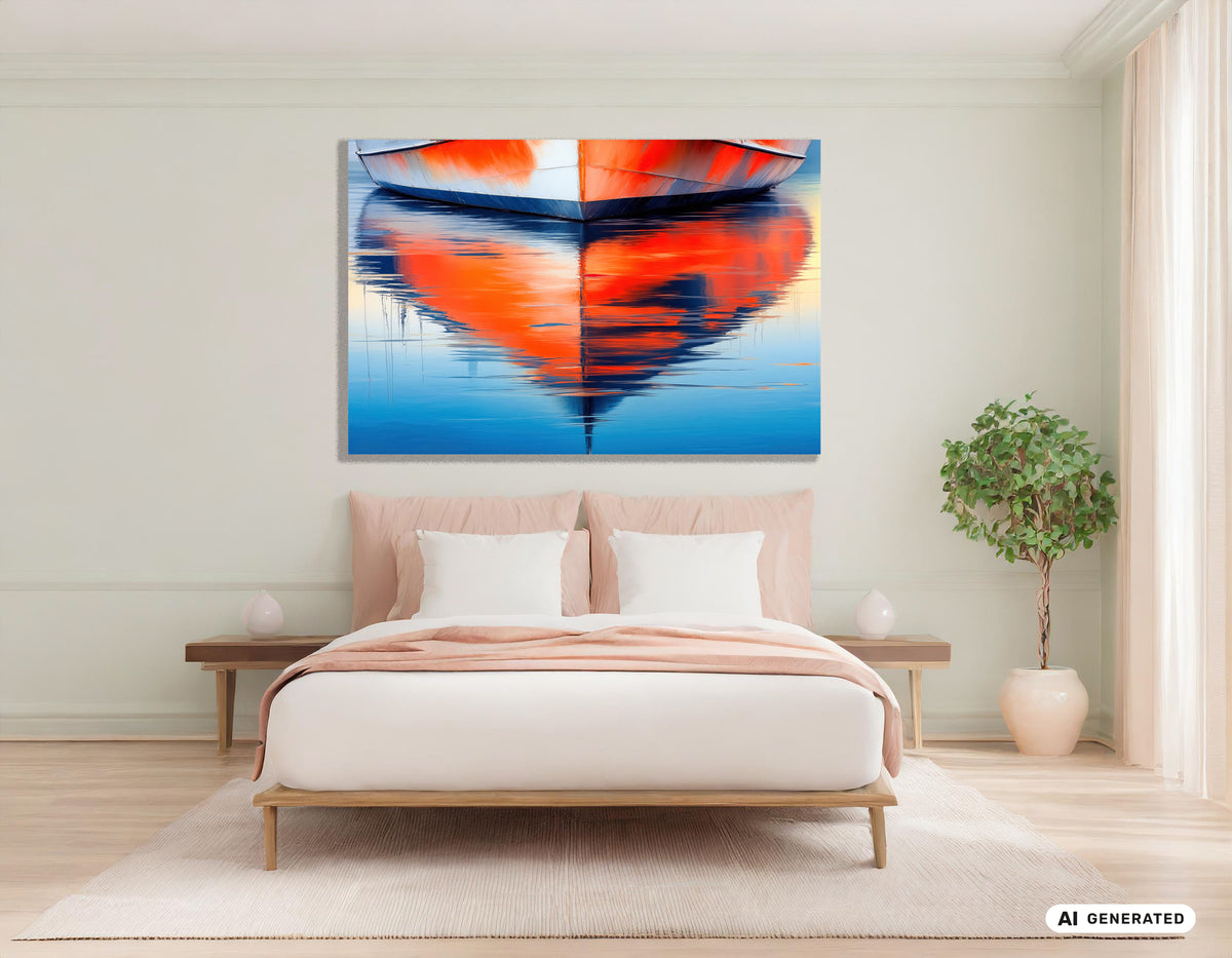 Reflet d'eau coque de bateau-01—Art mural, tirage d'art, toile, impression sur acrylique