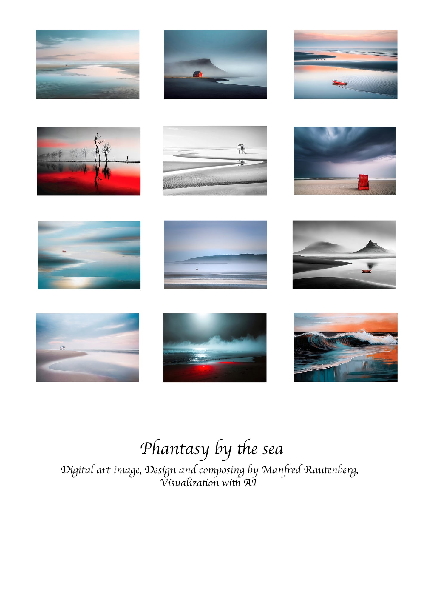 Wall calendar 2026 (English) – Fantasies by the Sea, A4 and A3