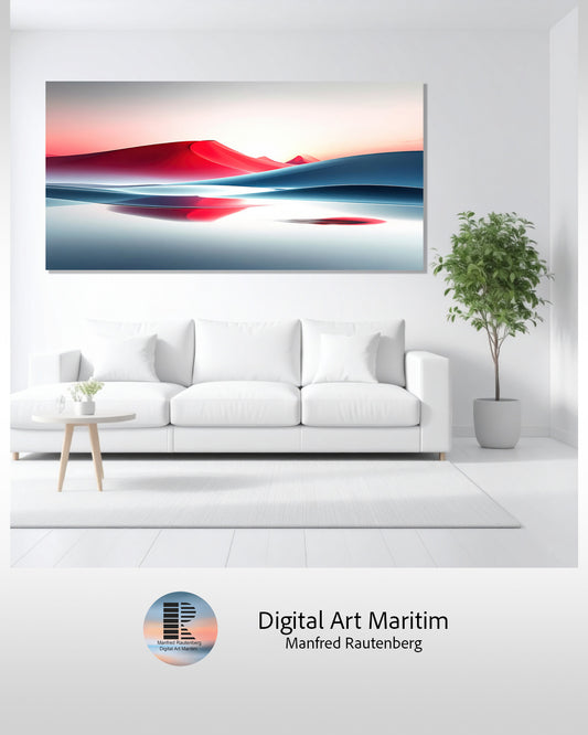 Fresque « Le Silence des Dunes » – Art abstrait au format panoramique