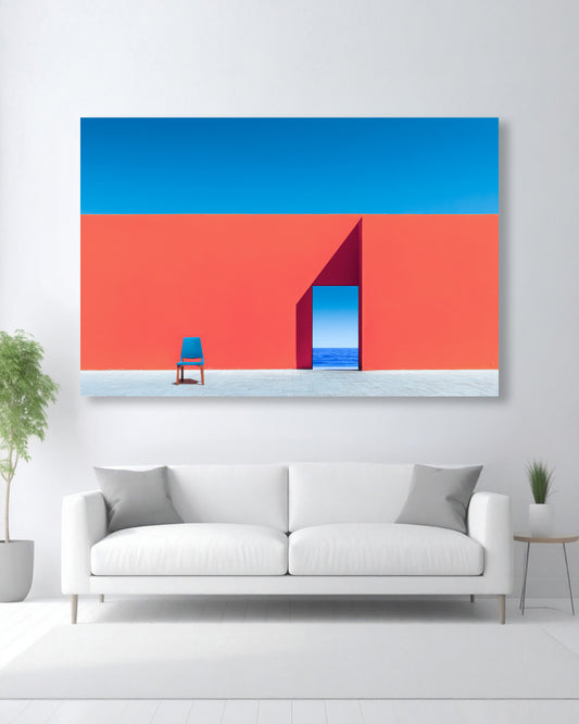 Minimalist canvas art – Invitation to vastness-02 – clear geometric composition