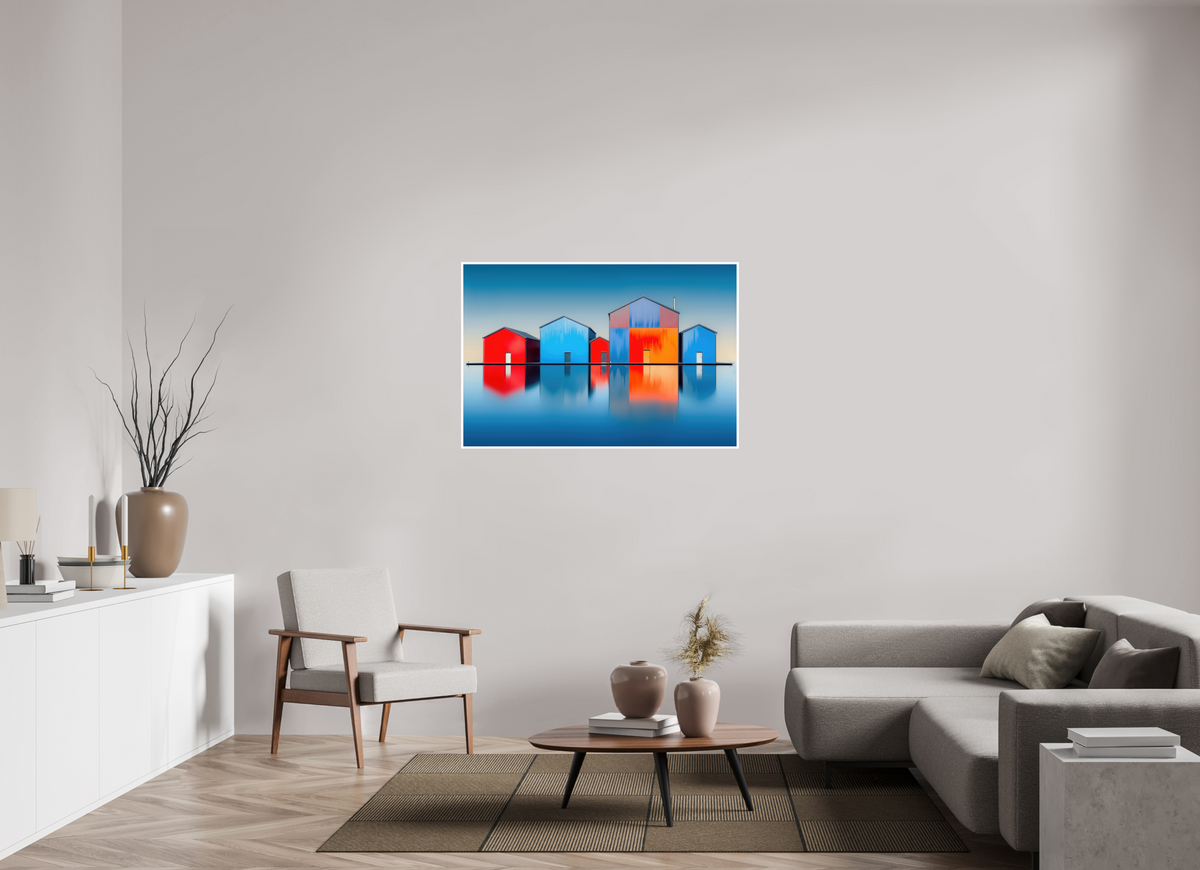 120 x 80 cm, Fine Art Print Hahnemühle Baryta Farbklang am Wasser—Wandkunst, Fine Art Print, Leinwand, Acryldruck, Alu-Dibond