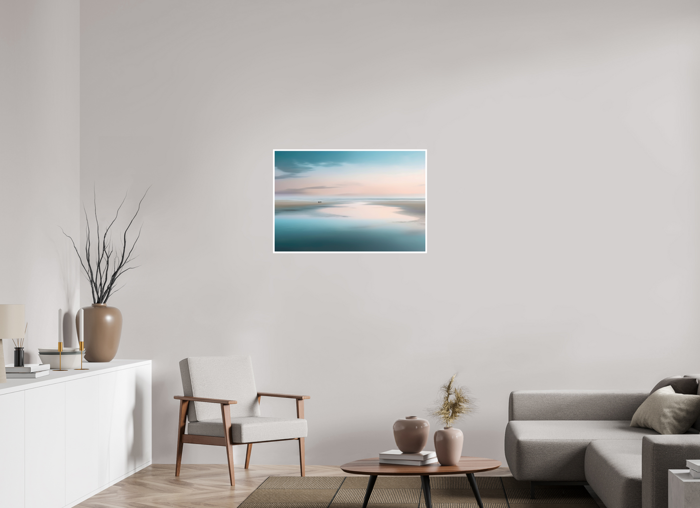 90 x 60 cm, Fine Art Print Hahnemühle Baryta Menschen im Wattenmeer-01—Wandkunst, Fine Art Print, Leinwand, Acryldruck, Alu-Dibond