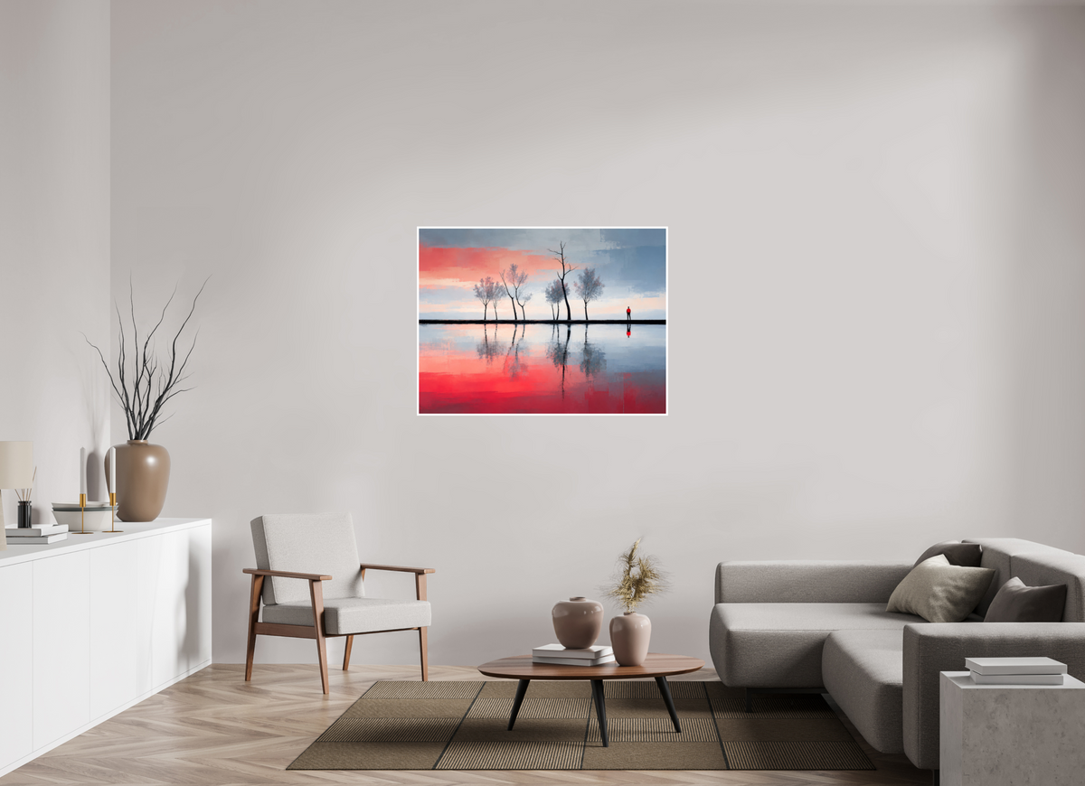 120 x 90 cm, Fine Art Print Hahnemühle Baryta Stilles Ufer - Zwischen Licht und Spiegelung