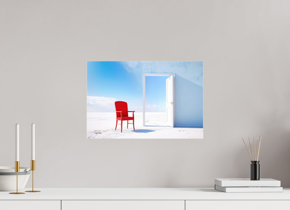 45 x 30 cm, Acrylglas glänzend standard Blick durch die Tür surreal-02—Wandkunst, Fine Art Print, Leinwand, Acryldruck, Alu-Dibond