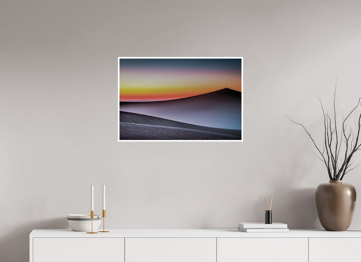 75 x 50 cm, Fine Art Print Hahnemühle Baryta Dämmerung über der Düne