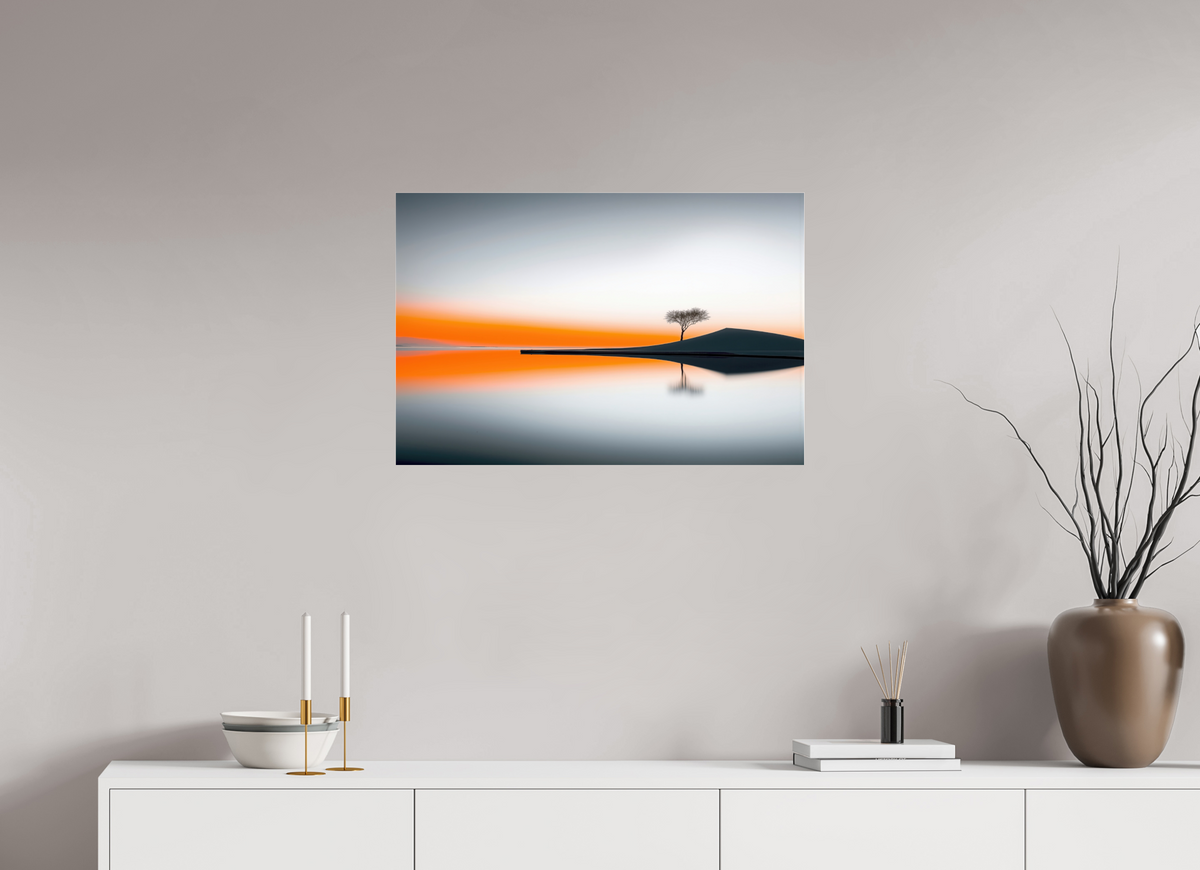 75 x 50 cm, Acrylglas glänzend standard Uferlinie im Morgenlicht—Wandkunst, Fine Art Print, Leinwand, Acryldruck, Alu-Dibond