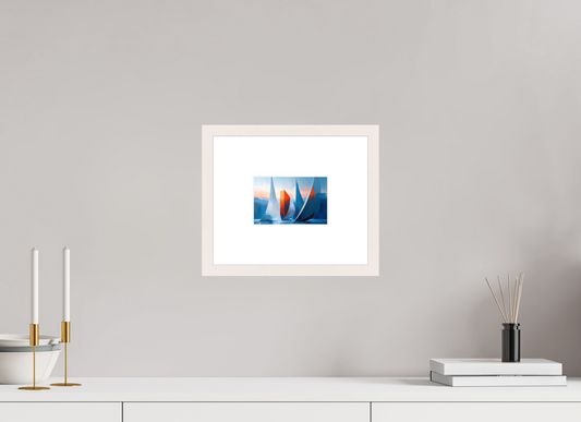 15 x 10 cm, Fine Art Print gerahmt Segelboote abstrakt-15-32