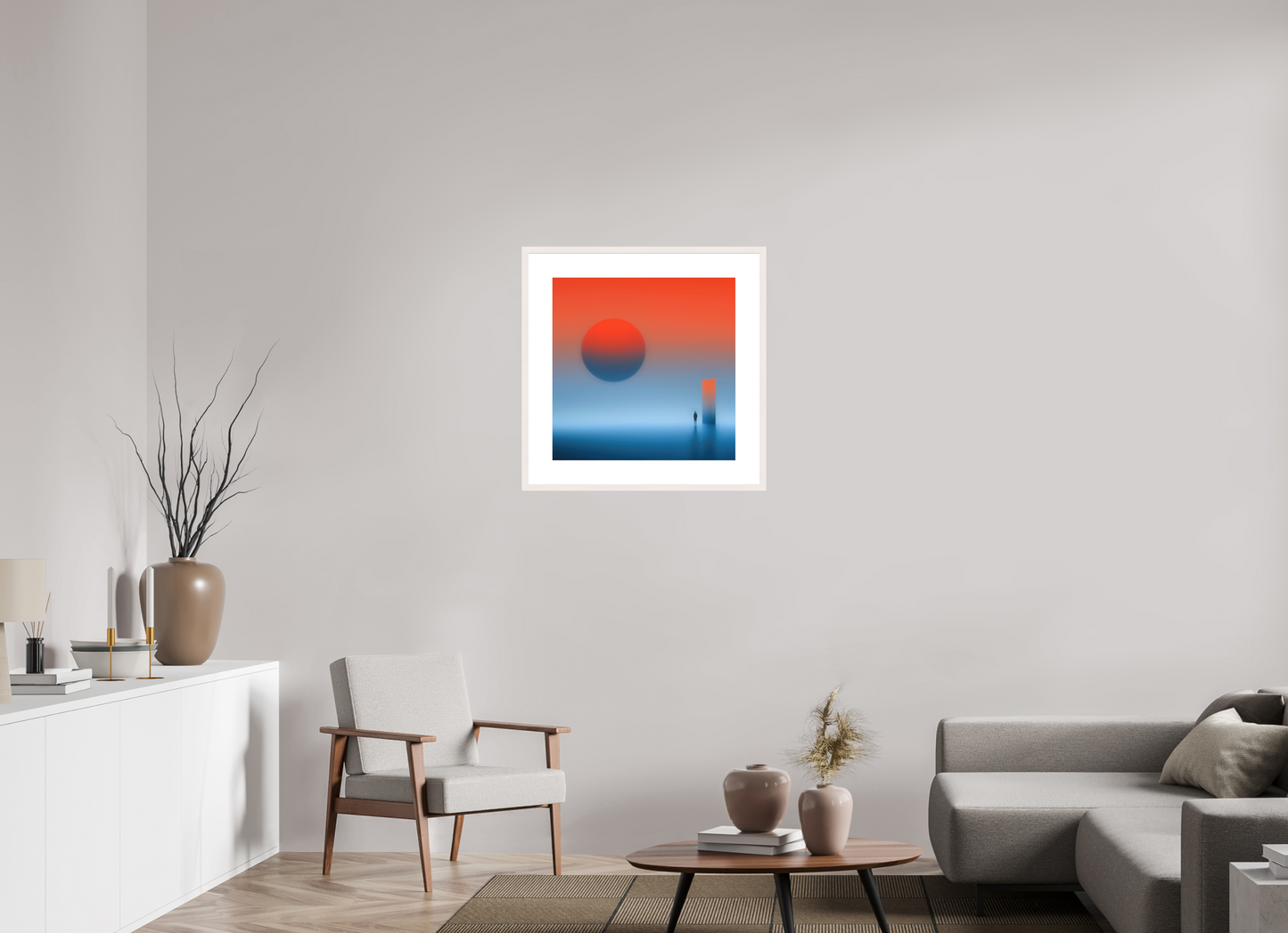 60 x 60 cm, Fine Art Print gerahmt Passage ins Abendrot