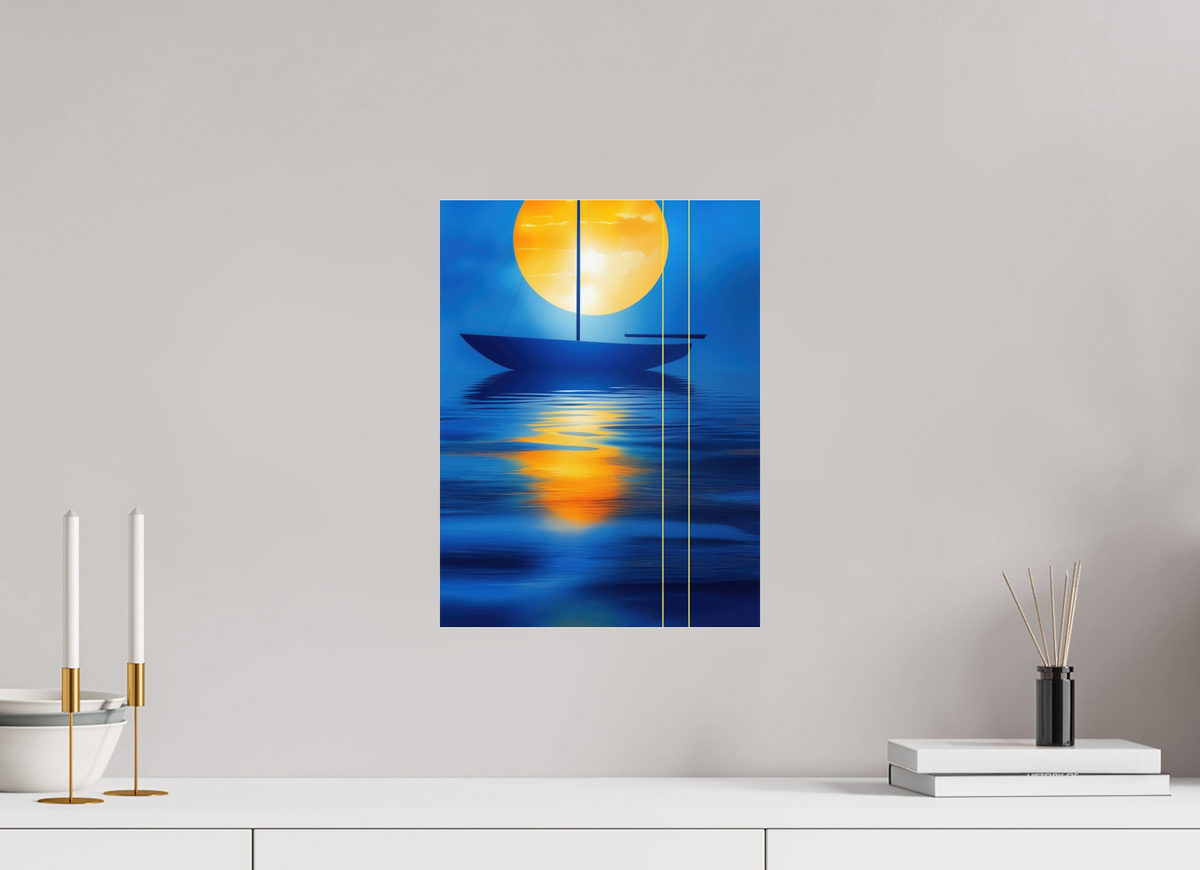 30 x 40 cm, Acrylglas glänzend standard Segel im goldenen Kreis—Wandkunst, Fine Art Print, Leinwand, Acryldruck, Alu-Dibond