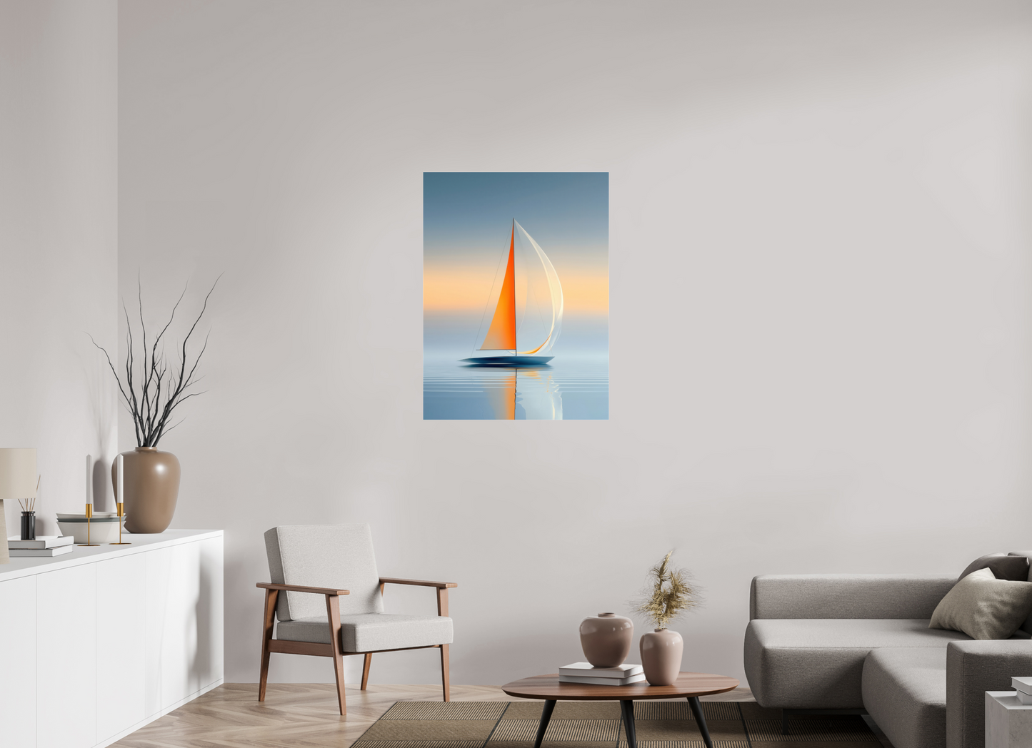 75 x 100 cm, Acrylglas glänzend standard Ein Segel, ein Horizont